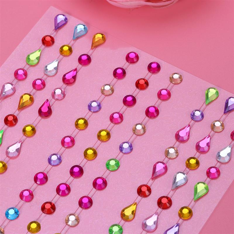 Zelfklevende Strass Sticker Bling Craft Juwelen Crystal Gem Stickers Ambachtelijke Speelgoed Diy Verjaardag Voor Kids (Water )