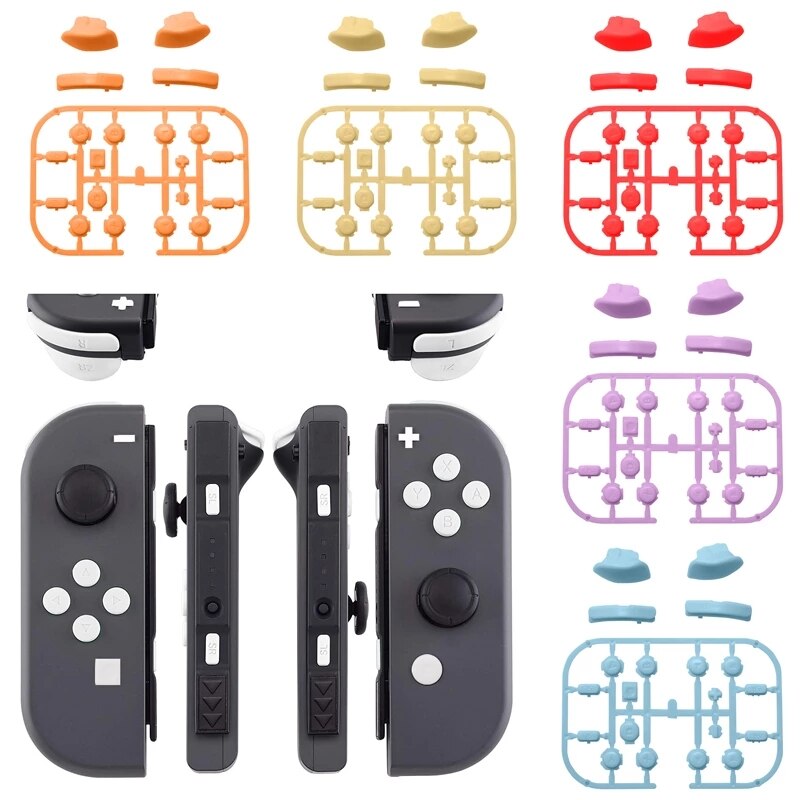 Juego completo de botones para Nintendo Switch, combinación de botones Zl/Zr/L/R Joycon, botón de hombro, Abxy Botón de dirección, 1 unidad