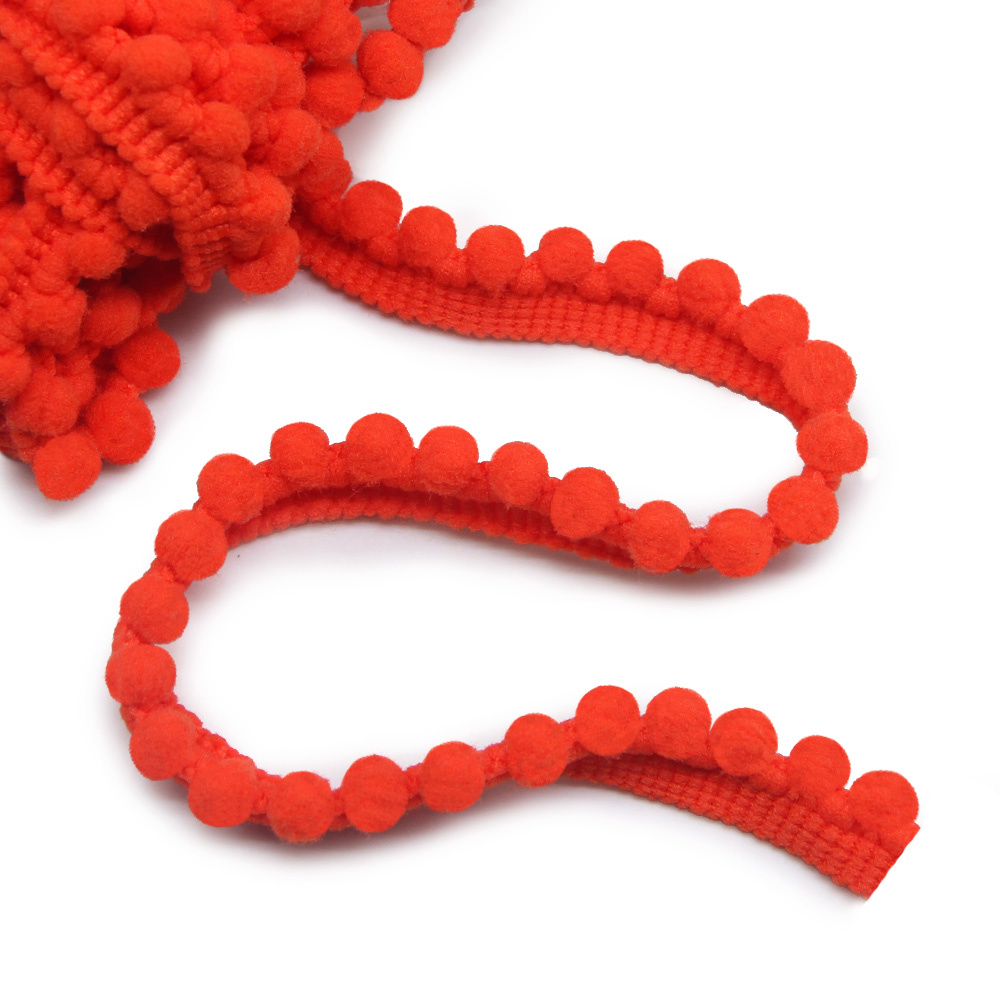 2 meter pompomkant boll pompom frans band sömnad spets virat tyg handgjorda hantverkstillbehör gör-det-själv: Nickelfri vit