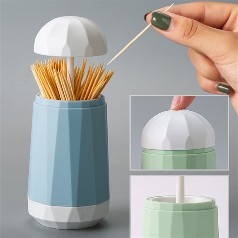 Soporte de mondadientes automático tipo prensa para el hogar, cajas de palillo de dientes simples creativas y cómodas, tarro de almacenamiento de palillo de dientes para restaurante
