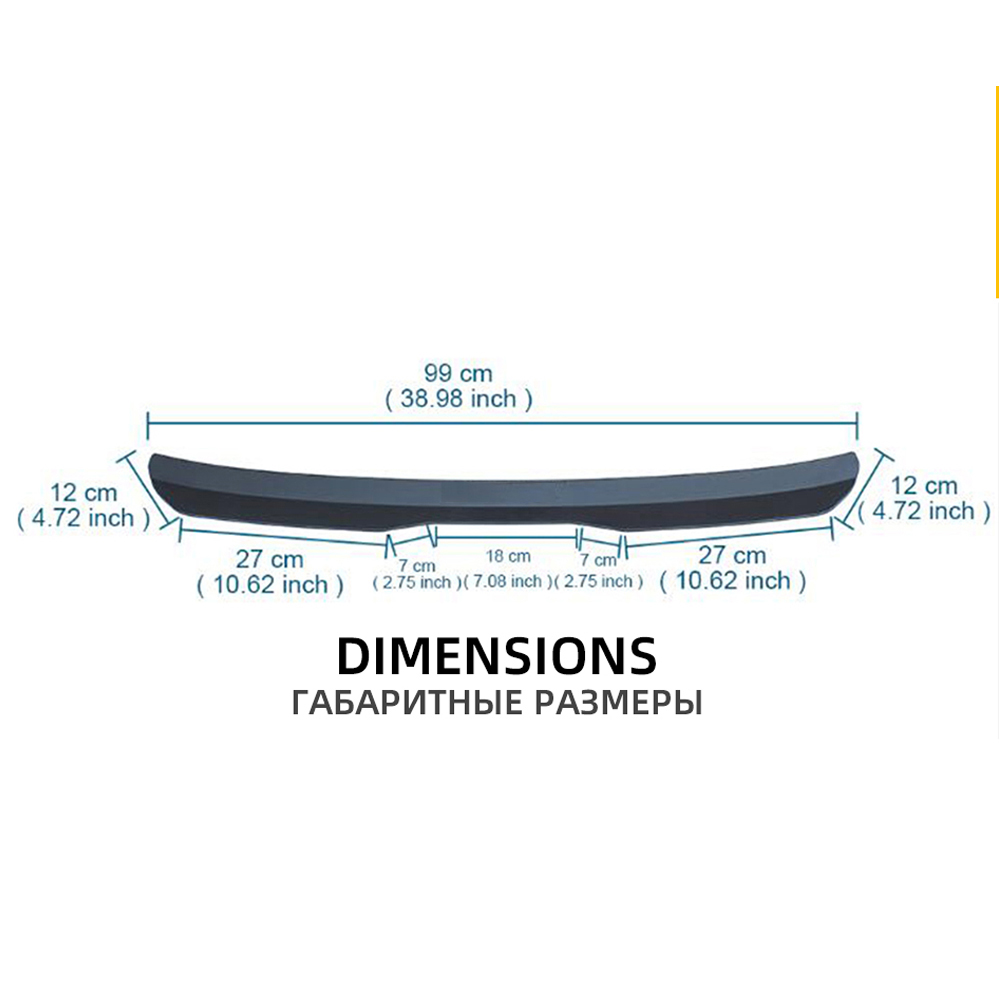 Alerón Universal para coche de 99CM, alas para la mayoría de los vehículos SUV Hatchback, maletero de techo trasero, ala de labio de cola de pato, piezas de accesorios de estilismo
