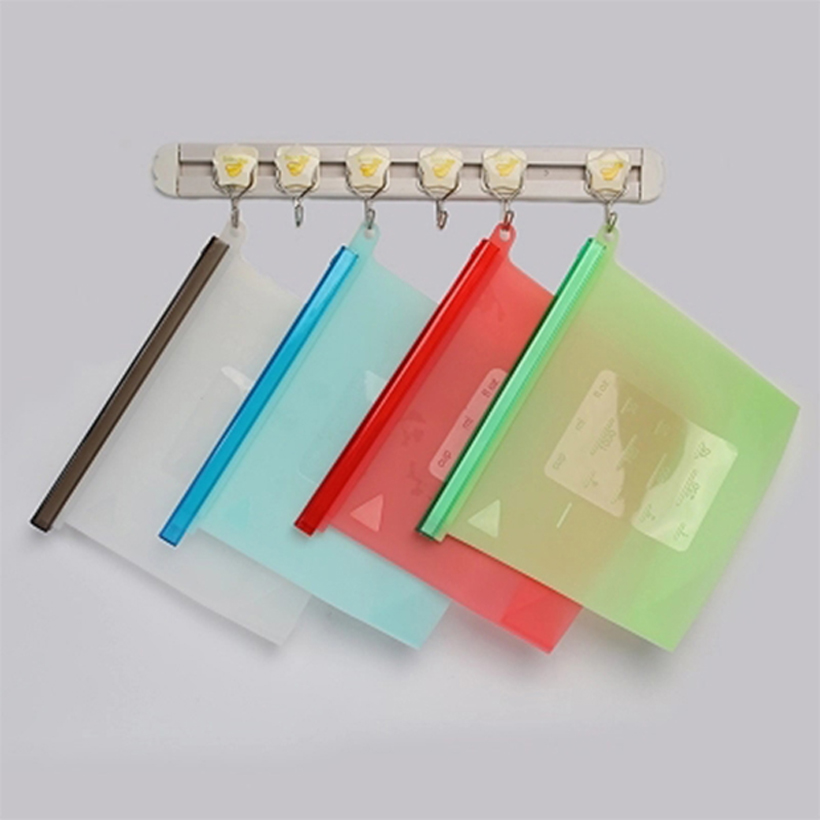 Eco Friendly Packaging Bags Reusable Silicone Foodfor Business Plastic Storage Airtight Leak-Proof Snack