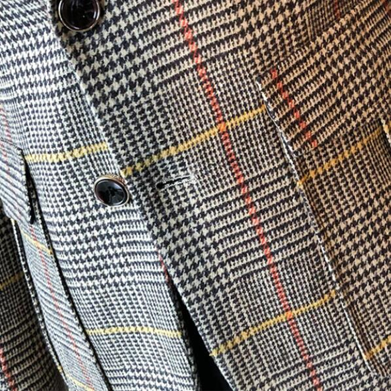 Vêtements de de pour hommes, costume d&#39;affaires pour hommes/veste de loisirs à carreaux slim fit, grande taille , S-3XL