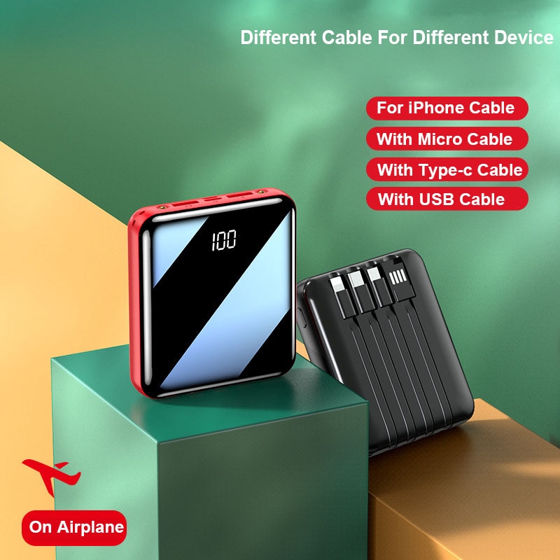 20000mAh mini moc Bank przenośna bateria zewnętrzna Powerbank 2.1A szybka robić telefonu ładowarka robić inteligentne mobilne lustro robić telefonu Poverbank