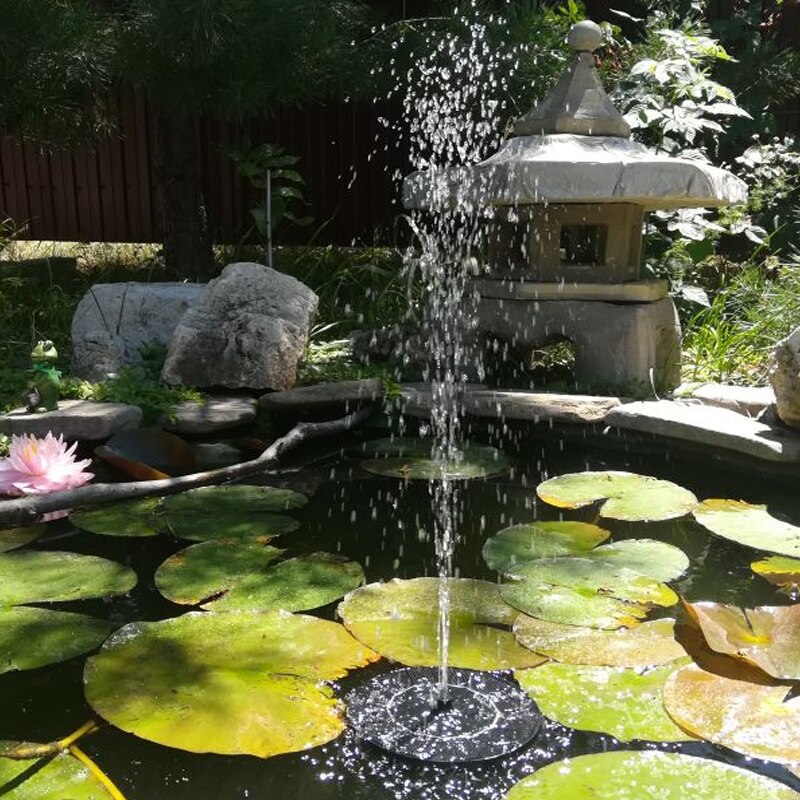 Mini Solar Power Water Fountain Garden Pool Pond 18-45cm Outdoor Solar Panel Bird Bath Floating Water Fountain Pump Garden Decor
