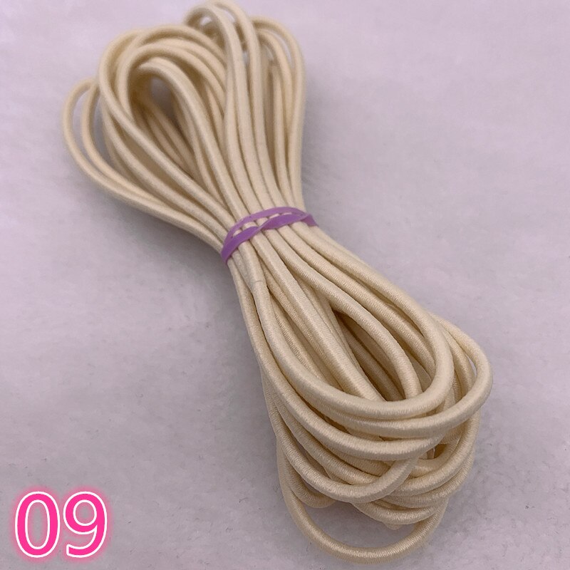 5 Yards/Lot 2.0 2.5Mm Hight-Elastische Bands Spool Naaien Band Ronde Elastisch Koord Diy Handgemaakte Naaien materialen #09: 2.0mm(5yards)