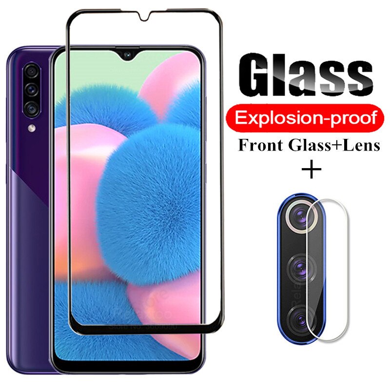 2in1 Protector Glas Voor Samsung A30S Camera Lens Beschermende Glas Voor Samsung Galaxy A30 S Een 30 Safty Gehard Glas film: 2in 1