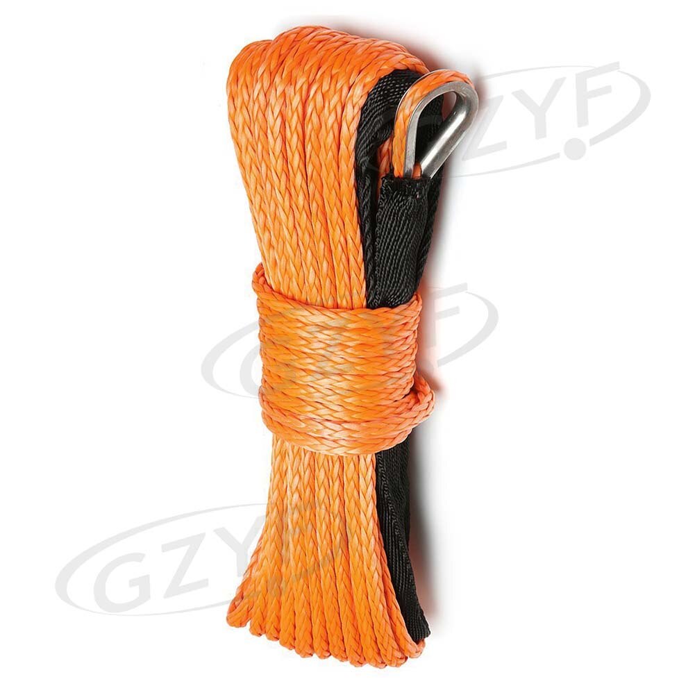 Universal 1/4" x 50'' Synthetic Winch Rope Line Cable 7000 LBS Capacity for ATV UTV W/Sheath