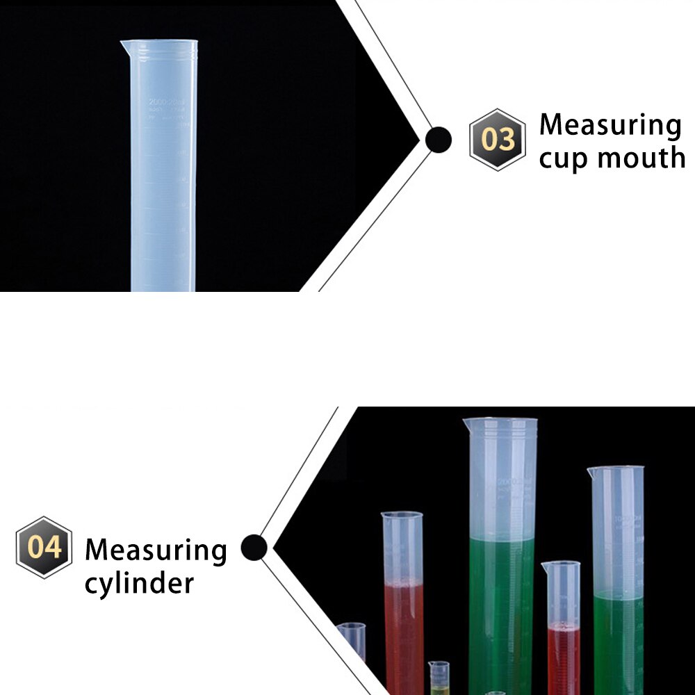 Affordable Chemistry Set Measuring Plastic Measuring Cylinder Graduated Cylinders for Lab Supplies Laboratory Tools Set of 4