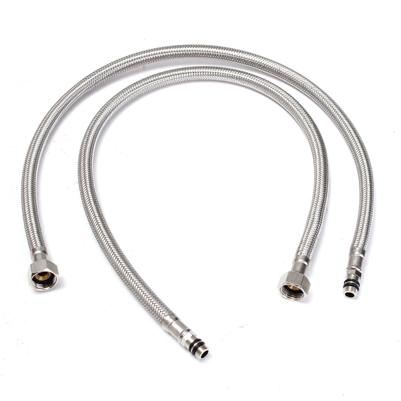 Flexible Faucets Braided Hose Tap 2 X 24 Inch Length Line Pipe 3/8" Stainless Steel Bathroom Product Water Supply Line