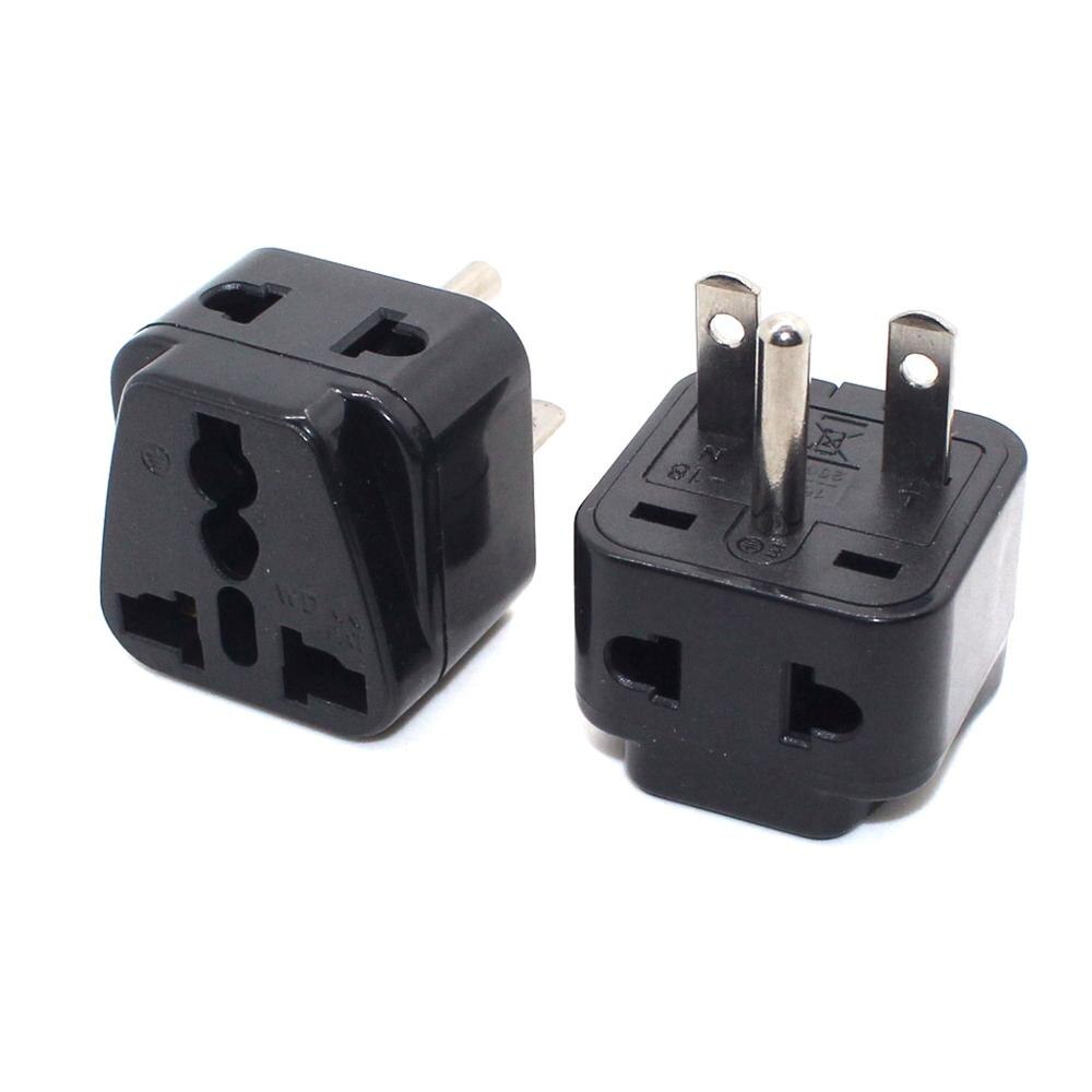 Universal EU/US/AU/UK To North American Nema 6-15P 1 Round, 2 Horizontal Pins Electrical Plug 10A 250V Home Converter