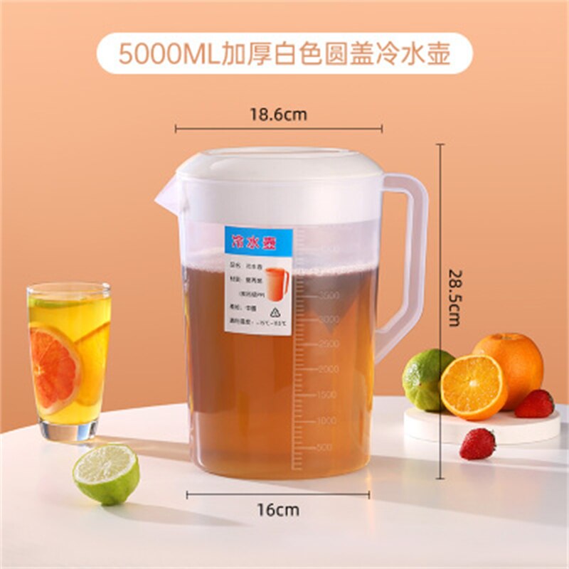 Aixiangru PP Material Large Capacity Cold Kettles Day High Temperature Resistance Thickening Commercial: 5000ml / Ivory