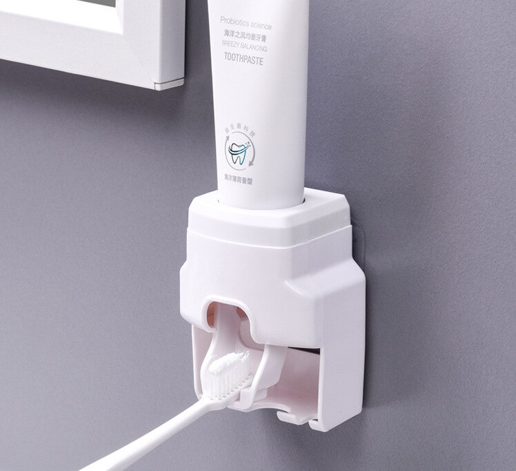 Automatische tandpastadispenser, wandmontage, elektrische set voor kinderen en volwassenen, badkamer (zwart