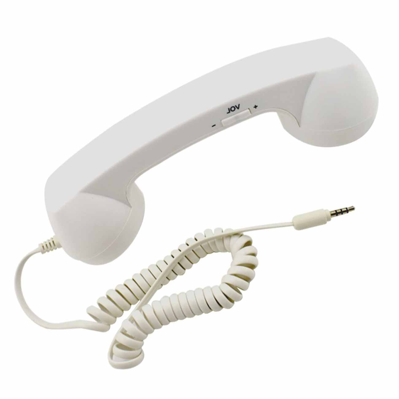 Auriculares Retro estéreo con cable para teléfono móvil, auriculares con llamada cómoda: Blanco