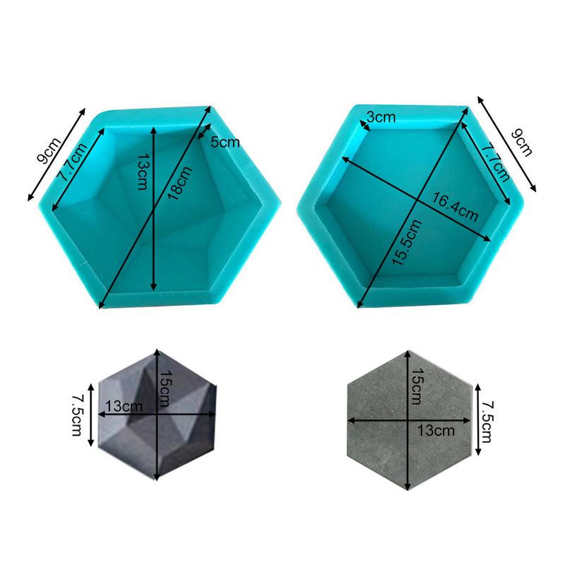 Hexagon Handwerk Silicone Mold Geometrische Beton Mallen TV Achtergrond Decor Muur Baksteen Siliconen Mallen Voor Muur Steen Tegel