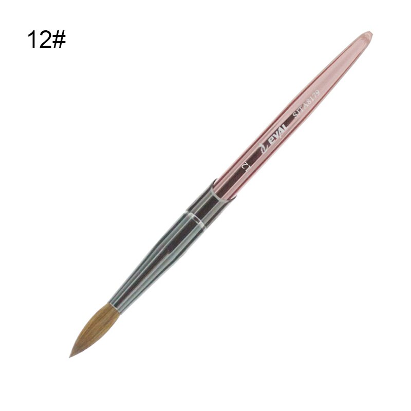 Eval Nail Brush Kolinsky Sable Nail Paint Brush UV Gel Acrylic Nail Art Brush Set Nail Beauty Tools: Rosegold size 12