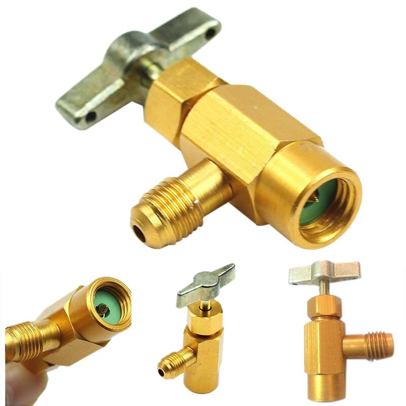 1/4 Sae M14 Thread Adapter R-134A Automotive Air Conditioner Refrigerant Can Dispensing Bottle Tap Opener Valve