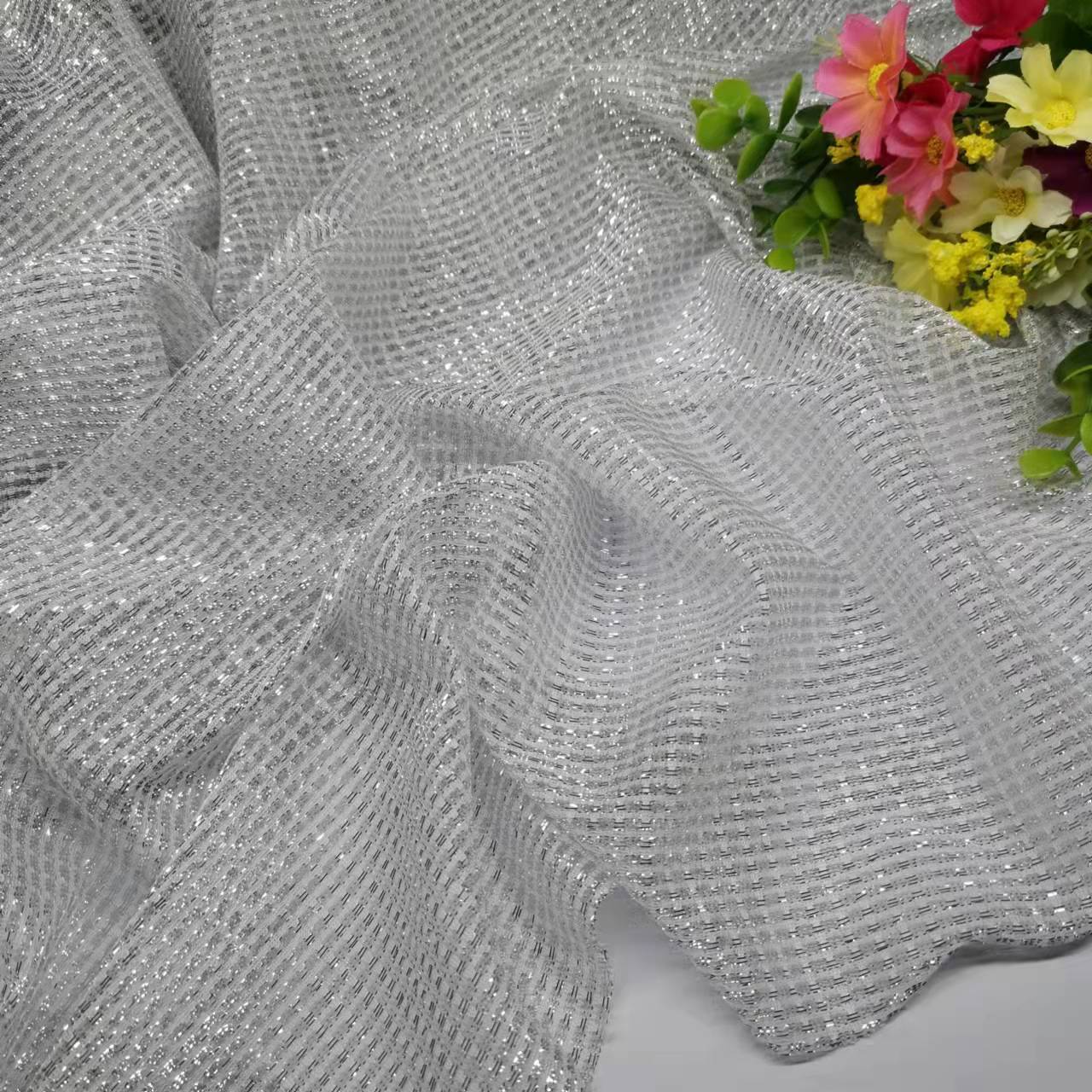 Sparkling Fabric Metallic Stretchy Cosplay Material Shiny Soft Mesh: 2