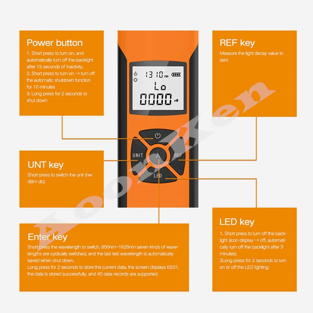 G10 Optical Power Meter with 5-30Mw Visual Fault Locator Fiber Optic Power Meter With Flash Light OPM Fiber Optic Red Light Pen