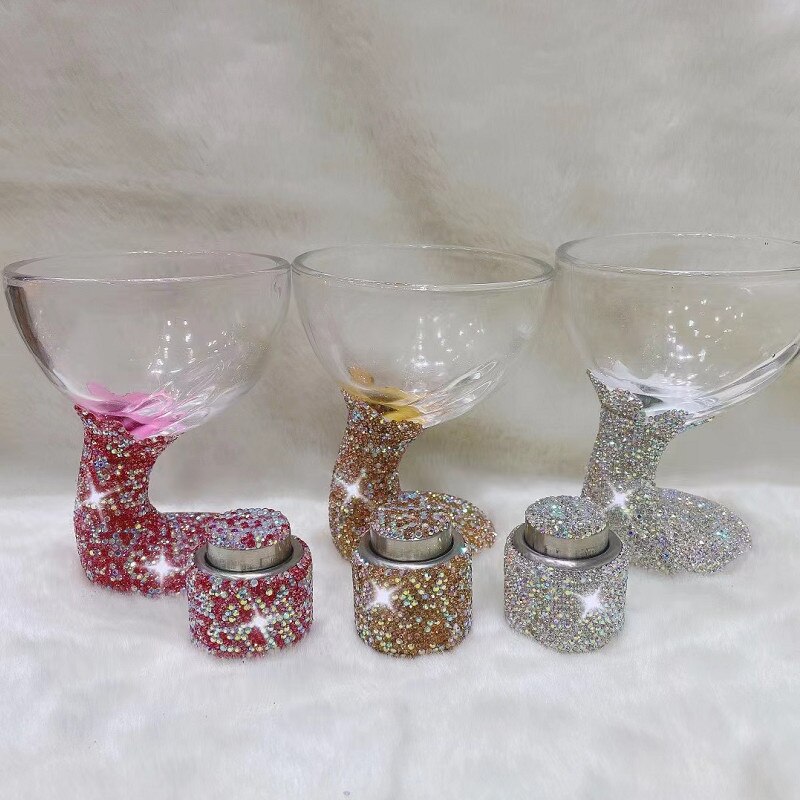 Champagne Glas Stopper Sets Diamond Shiny Crystal Cup Bruiloft Bar Cocktail Wijn Partij Drinkware Mokken