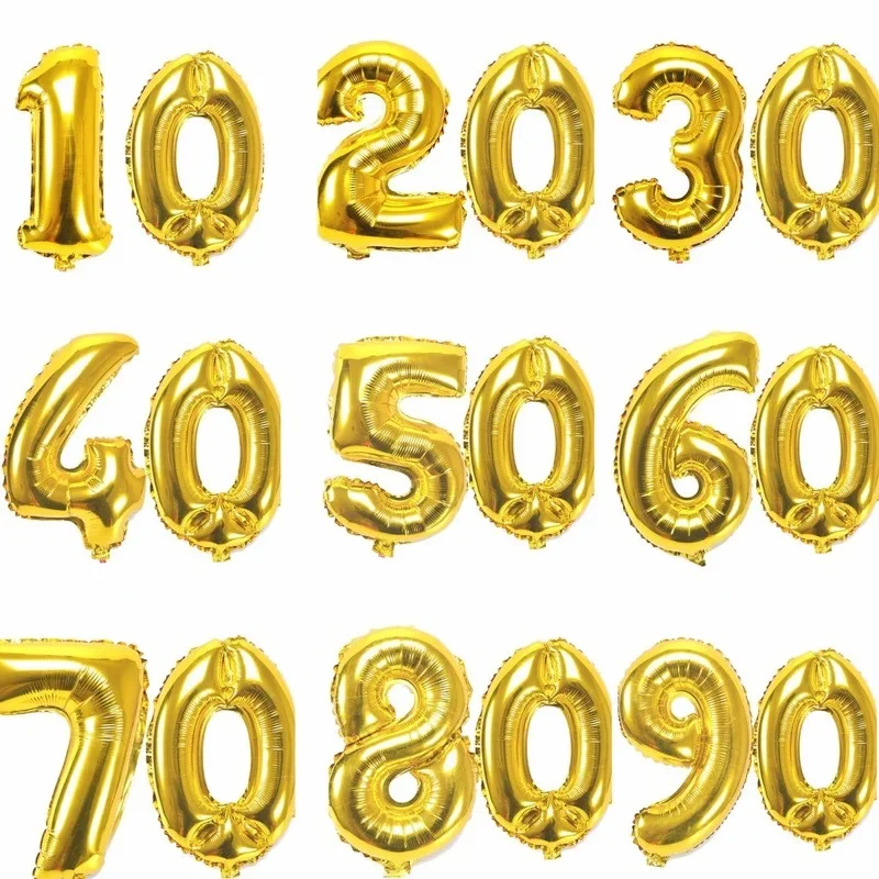 32 inch nummer figuur folie ballonnen 10 20 30 40 50 60 70 80 90 jaar volwassen oude verjaardagsfeestje jubileum decoratie luchtballon