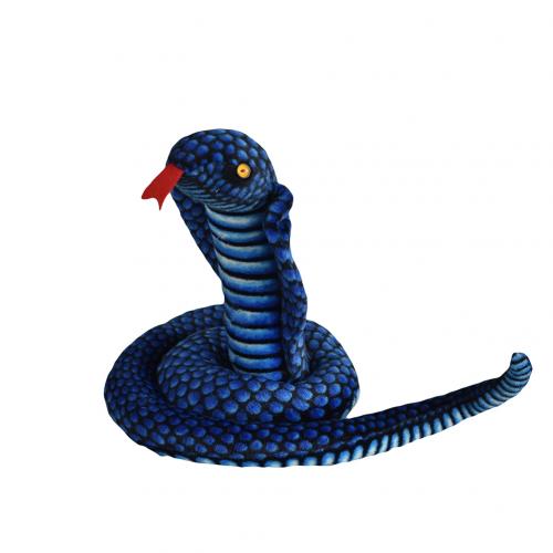 1Stck Simulation Plüsch Schlange Spielzeug Kobra Python Plüsch Parodie Spielzeug freundlicher Schlange Puppe Hause Dekoration Lustige: Blau Kobra