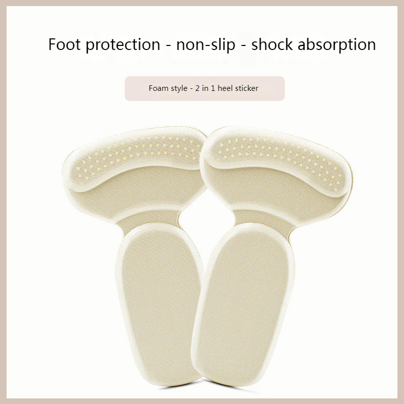 Pegatinas de esponja en forma de T para talón cojín para zapatos Protector de talón para zapatos insertos de tacones altos almohadillas para talón ajustador de zapatos medias plantillas para mujer: Gris