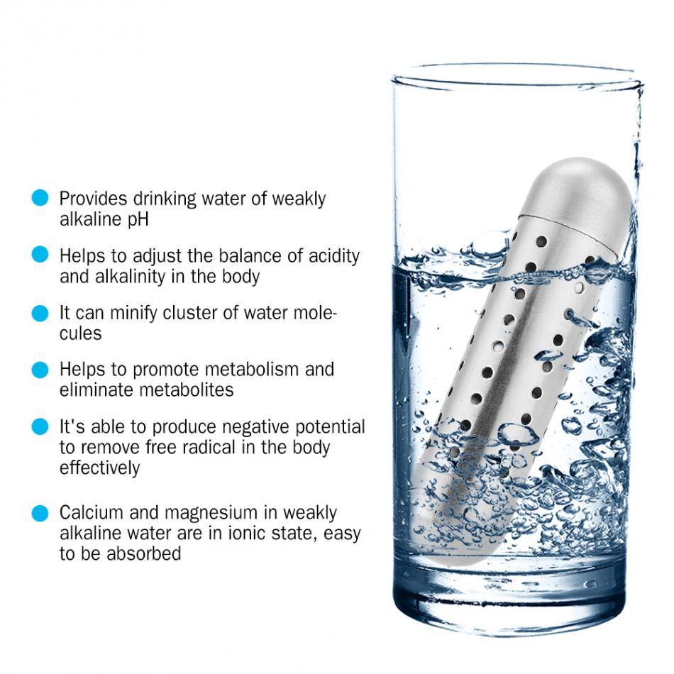 Portable Stainless Steel Alkaline Water Stick PH Alkalizer Ionizer