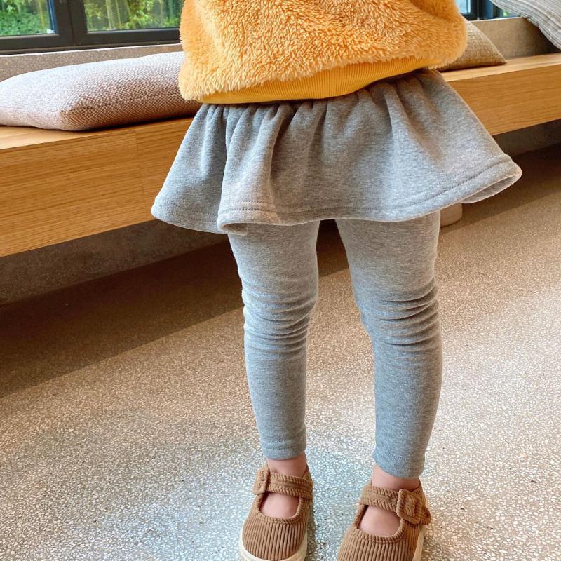 Lämpimät lasten tytöt culottes leggingsit röyhelöillä tutu hame housut housuhame talvi syksy 1-6y lasten vaatteet