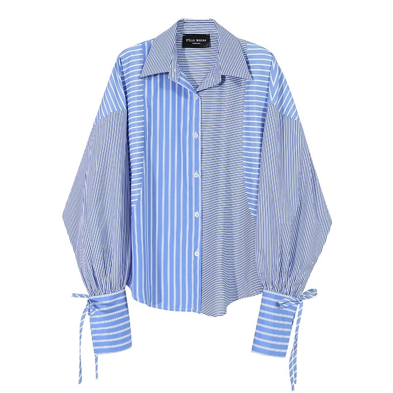 2156 Blue Striped Blouse