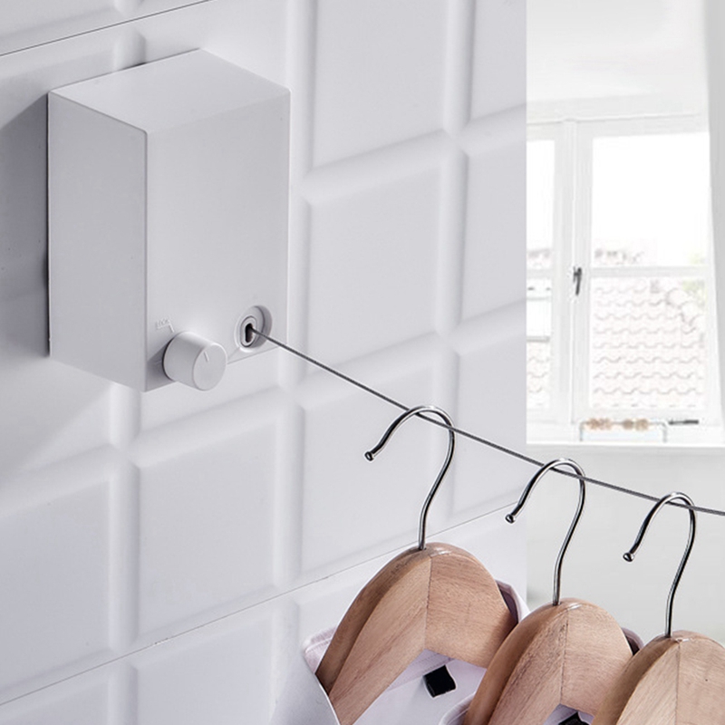 Punch-Free Invisible Clothesline Telescopic Automatic Wall-Mounted Indoor Hotel Stainless Steel Balcony Drying Rack