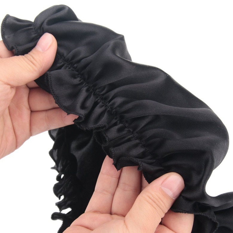 Yifei hårstyling ren silke sovehue kvinde hue sæt kasket 100%  morbær silke natkatte