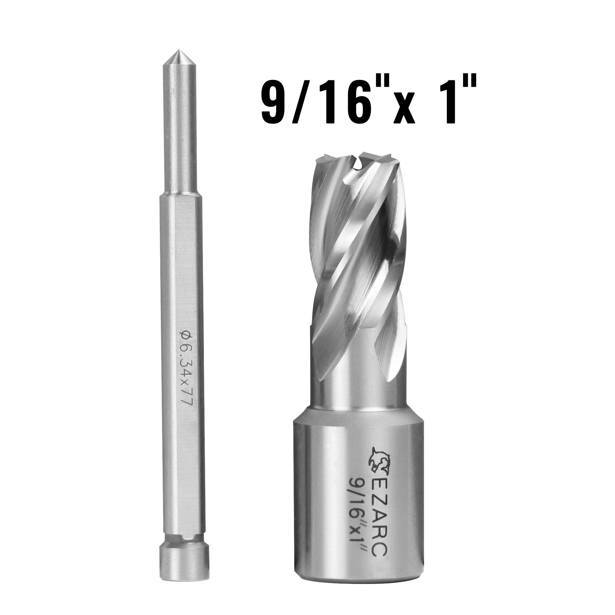 EZARC HSS Annular Cutter, 1-Inch Cutting Depth for Metal Stainless Steel Drilling Fits Magnetic Drill Press Include Pilot Pin: 14mm Cut Diameter