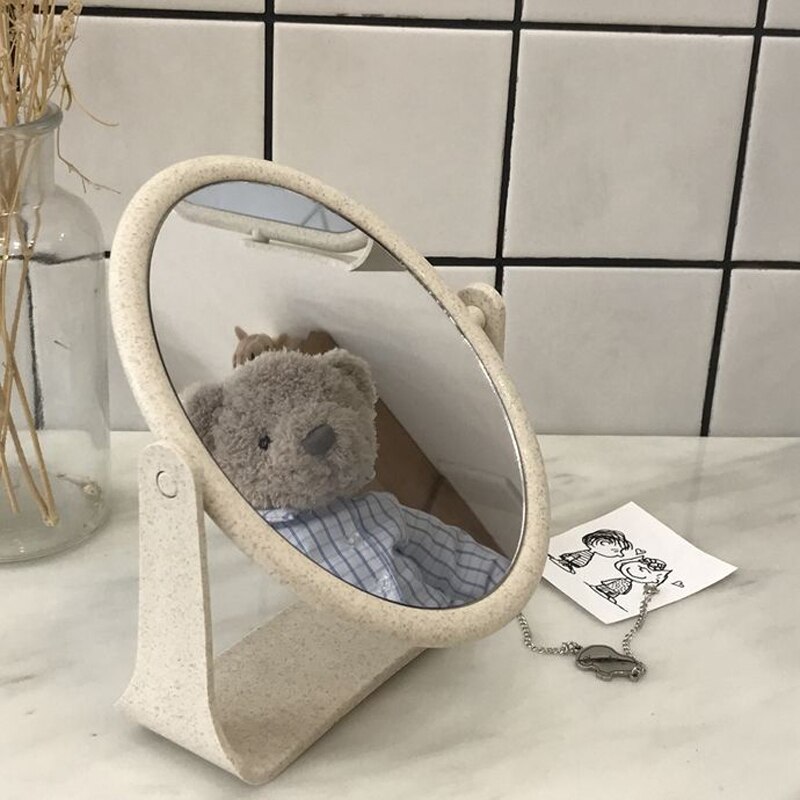 Simple Spin Assembly Mirror Portable Double Sided Makeup Vanity Mirror Single Princess Mirror Cosmetic Espelho de maquiagem