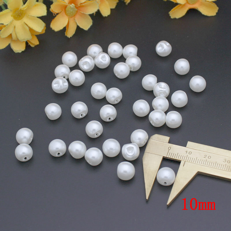 50pcs/lot mix Size 4 side hole white color pearl buttons clothes sewing accessory crafts decorative buckl buttons sewing button: 10mm
