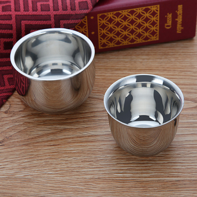 Taza de café de acero inoxidable de doble pared, vaso portátil de viaje, jarra de café, leche, té, tazas de agua para oficina, 80ml/160ml, 2 piezas