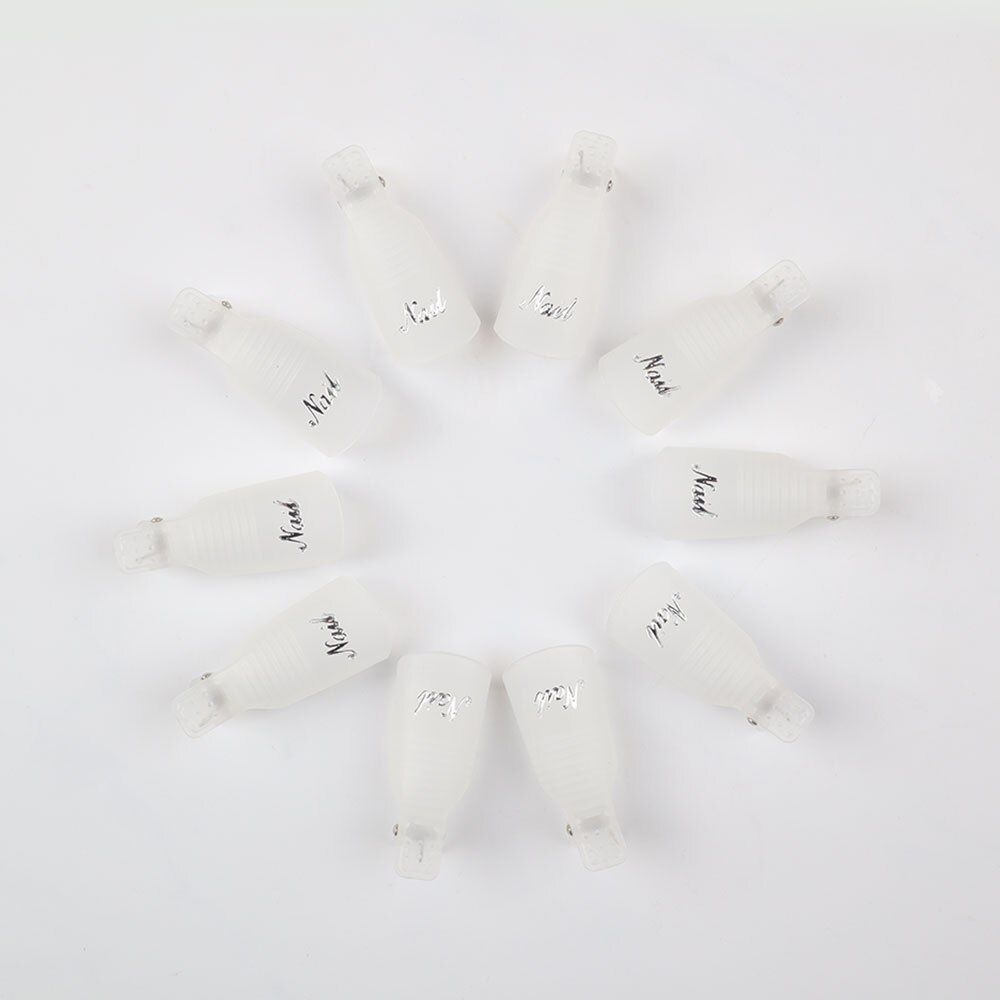 Nagellak Remover Clips Nail Art Soak Off Uv Gel Polish Remover Wrap Tool Cleaner Superieure Clip Caps: Transparent