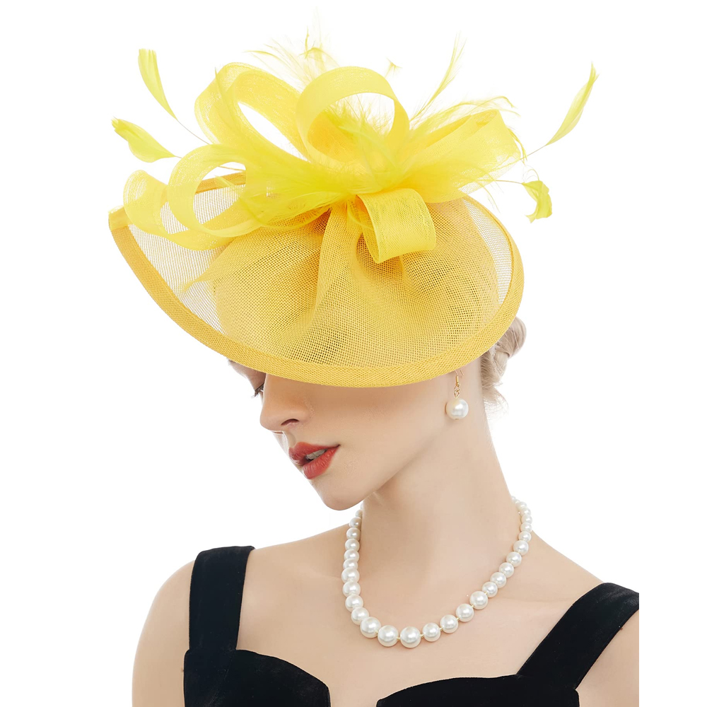 Charmante Fascinators Veer Bruiloft Mesh Hoed Bloem Bruid Cocktail Tea Party Hoofddeksels Vrouwen Hoed Hoofdband Haaraccessoire: Roze