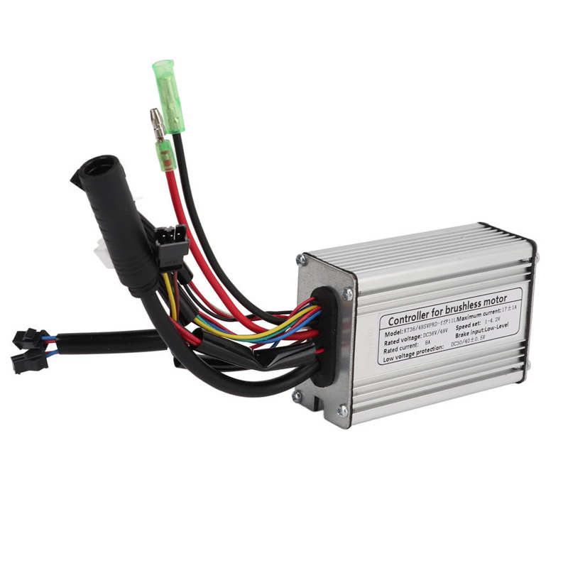 Electric Bicycle 36V/48V Controller Stable Output 36V/48V Sine Wave Controller Durable Aluminum Alloy with Lightline for 250W