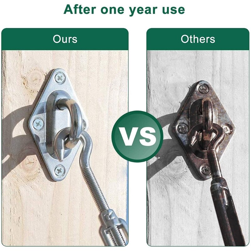 Awning Hardware Kit 8mm Shade Sail Installation Hardware Kit Anti-Rust Stainless Canopy Stainless Attachment for Garden