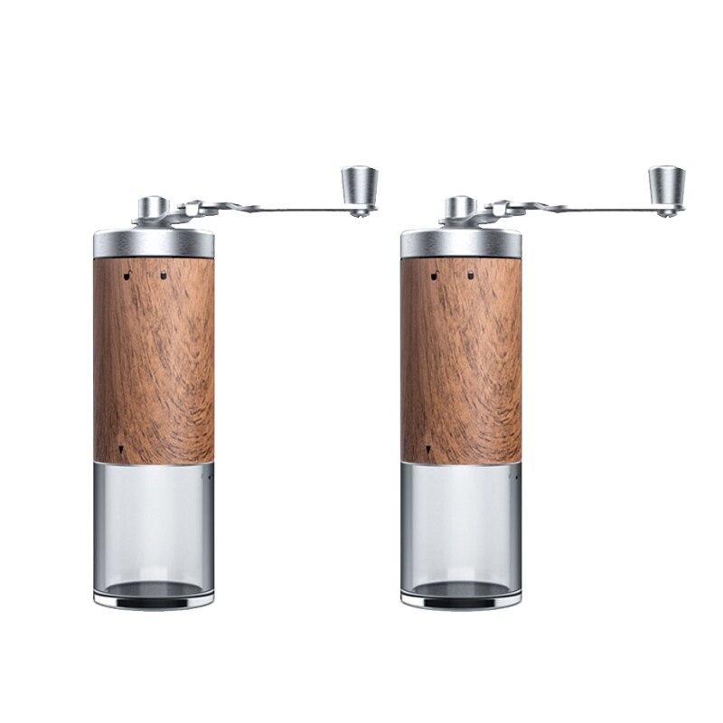 Marble Grain Coffee Bean Grinder Portable Stainless Steel Crank Manual Manual Handmade Coffee Grinder Mill Kitchen Tool Grinders: 2pcs Wood Grain