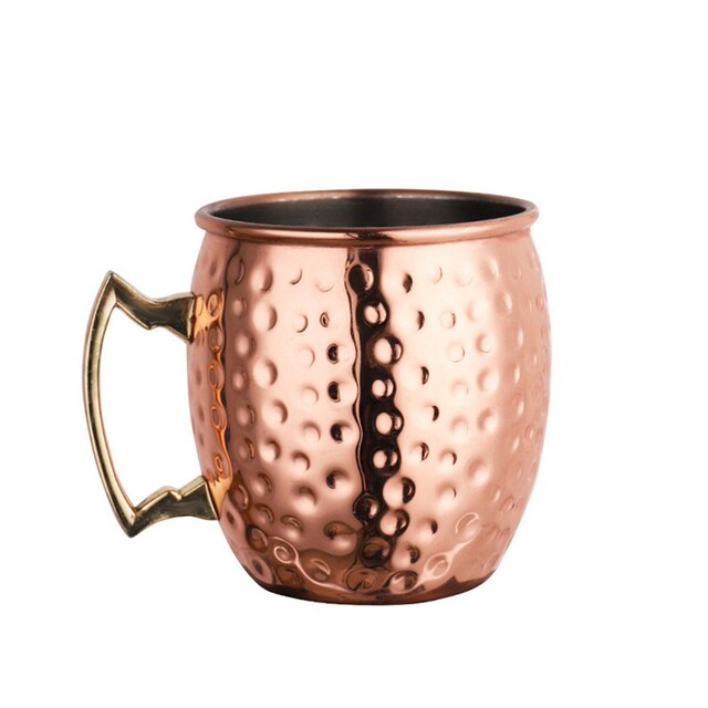 Taza de mula de Moscú de 530ml, vaso de cobre Chapado en cobre martillado para vino, café, oso, para casa, Bar y tienda: 01