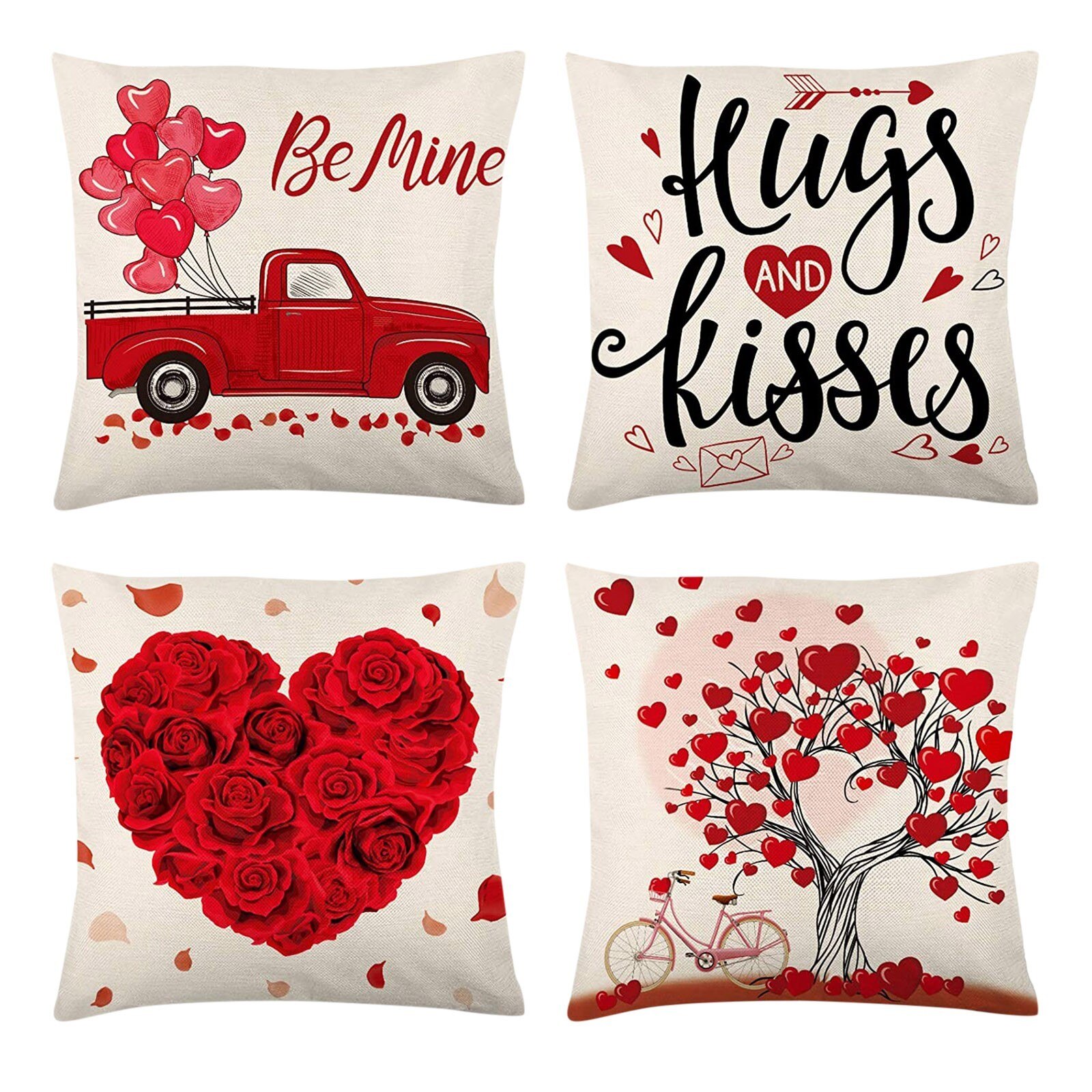 4PC Heimat Valentinstag Kissenbezug Dekorative Kissen fallen Kreative Kissen fallen Hause Schlafzimmer Dekorationen für Liebhaber #50