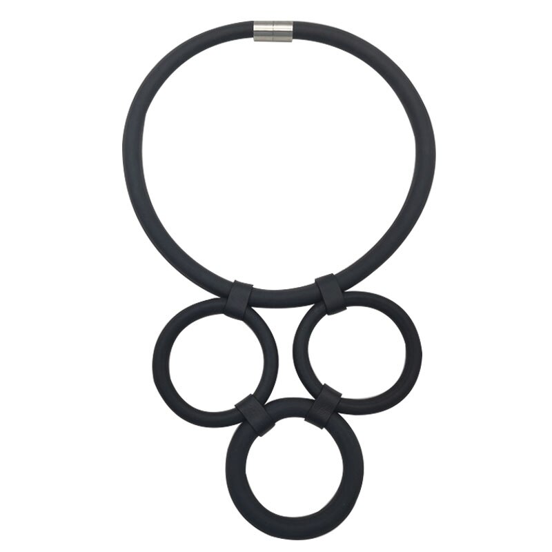 Collier de déclaration mamans géométrique bijoux pour femmes court Multi brin collier de mariage noir mousse caoutchouc colliers A