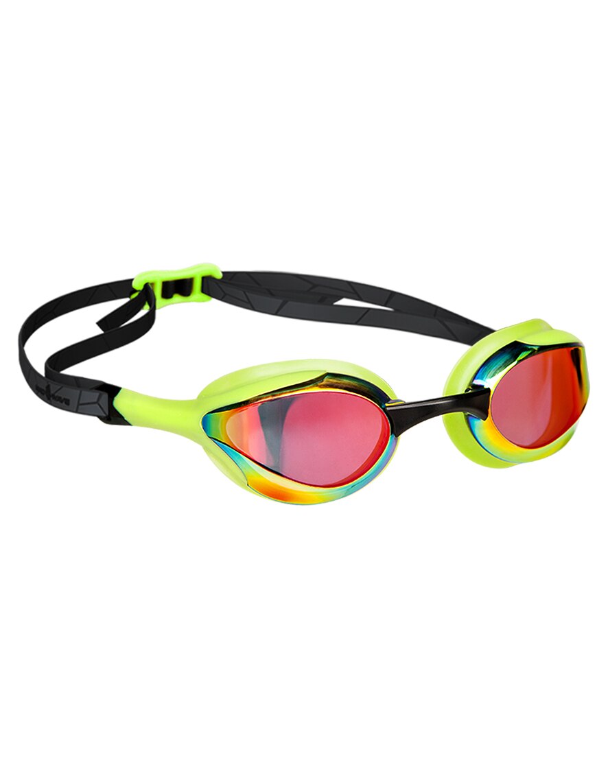 Madwave adulto nuotare Goggle Occhiali anti-nebbia Impermeabile Gara di Nuoto Occhiali Professionale Occhiali da vista di Trasporto libero: ALIEN-arcobaleno