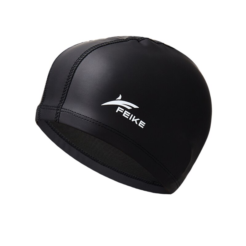Gorro de natación elástico para hombre y mujer, gorro deportivo de pelo largo con orejas protectoras, gorro de piscina tela de poliuretano impermeable
