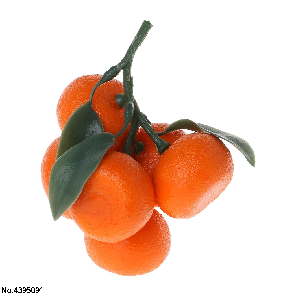 Mandarina Artificial realista, frutas naranjas, exhibición falsa, decoración de comida, decoración de en casa: 6Heads