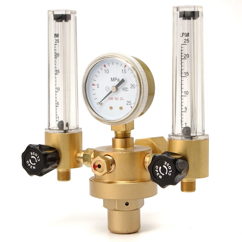 Argon CO2 Gauge Druk Regulator Mig Tig Flow Meter Regelklep Lassen Gas Dubbele Buis Bubble Teller Aquarium Flowmeter