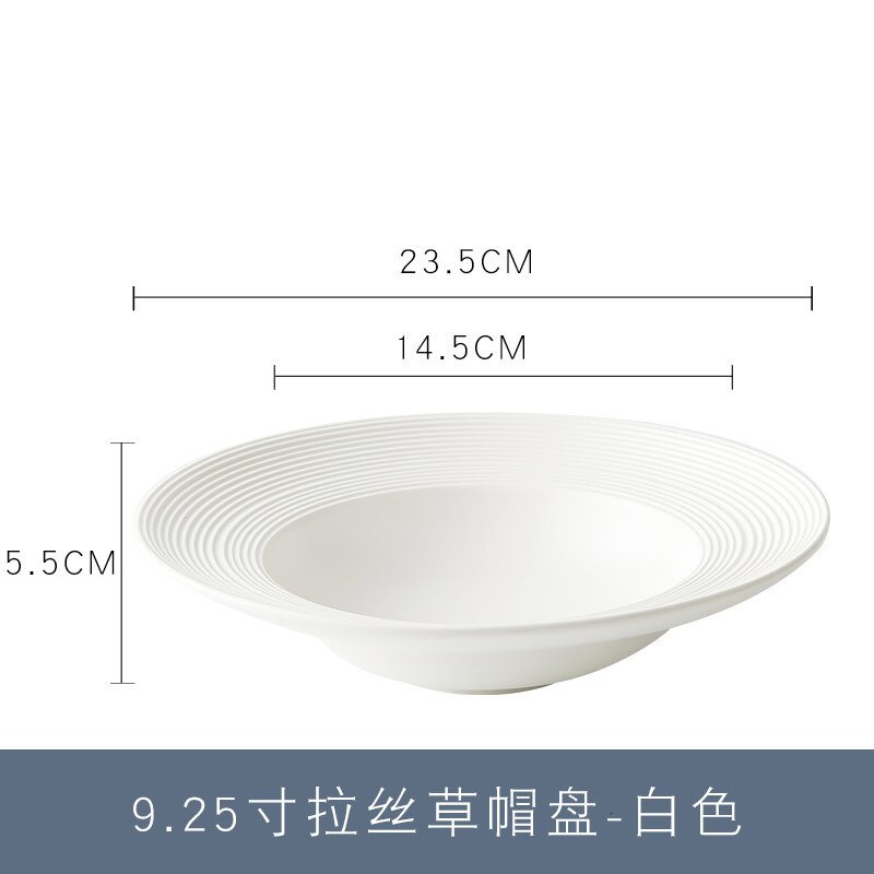 Plato de cerámica para pasta, platos creativos de comida occidental, sombrero de paja para restaurante, red para plato, platos hondos para pasta, vajilla de porcelana: Caqui oscuro