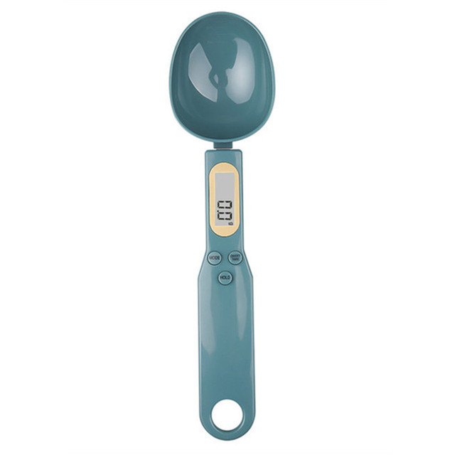 Báscula Digital de cocina, Mini cuchara, báscula electrónica LCD para alimentos, herramienta de cocina de medición de peso de 0,1-500g para hornear café con leche: Verde
